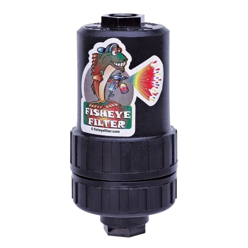 Fisheye in-line paint gun filter